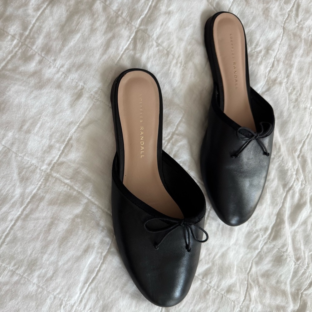 Loeffler Randall Black Leather Mules